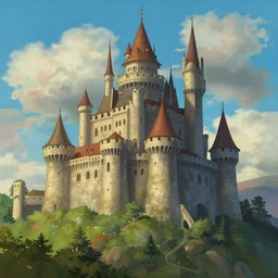 castle in the sky, matte painting by kevin gnutzmans, artstation