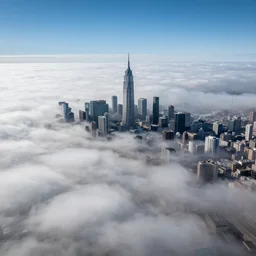photo of a city in the clouds on venus