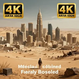 a historic event took place in this city, immense destruction, science fiction, post apocalypse, dystopian, desert, award-winning photography, trending on artstation, 4k, cinematic lighting, cinematic composition