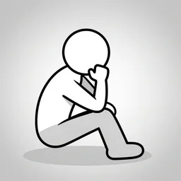 a simple man pondering life, stick figure