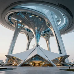 futuristic mosque by buckminster fuller and syd mead, intricate contemporary architecture, photo journalism, photography, cinematic, national geographic photoshoot