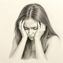 depression, anxiety, mental health, pencil art