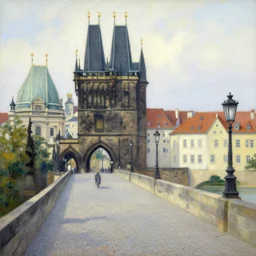 the charles bridge painting by Thomas Kinkade