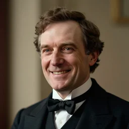 portrait of a happy victorian politician, smiling, male, victorian, detailed face, highly detailed, cinematic lighting, photograph by elliott & fry