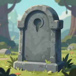 center close up image of a tombstone from a fantasy game, digital illustration, digital art, artstation, fanart, pinterest