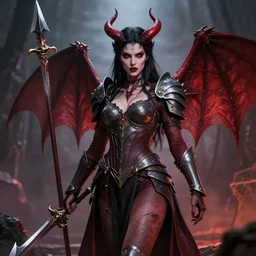 photo of a succubus warrior with weapons