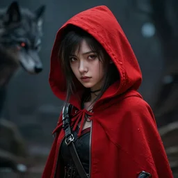 little red riding hood, wolf slayer, cyberpunk, dramatic lighting, cinematic, establishing shot, extremely high detail, foto realistic, cinematic lighting, post processed, concept art, high details, cinematic, 8k resolution, beautiful detailed, photorealistic, digital painting, artstation, concept art, smooth, sharp focus, artstation trending, octane render, unreal engine