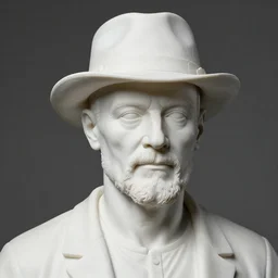 a long shot of a very detailed renaissance sculpture of walter white in a hat by michelangelo, standing in times square, 3 d render, hyper detailed, sharp focus, 8 k resolution