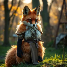 anthropomorphic medieval fox with a fluffy tail, fursuit, cosplay, warm light, trending on instagram, photography