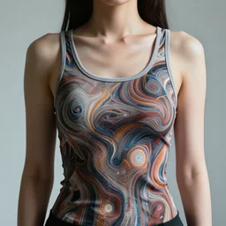sexy girl wearing a tanktop. intricate abstract. intricate artwork. by tooth wu, wlop, beeple, dan mumford, trending on artstation, greg rutkowski, cinematic