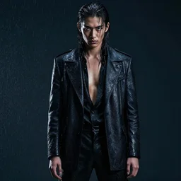 fierce wet fashion model, in the style of irakli nadar,