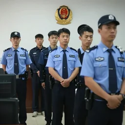 suspects lineup in police station, suspects standing in front of wall