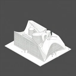 a louis kahn building axonometric llustration by madelon vriesendorp