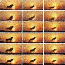 a horse riding into a sunset split into a golden ratio grid of 16 frames with the sunset progressing in each frame, volumetric lighting, digital art
