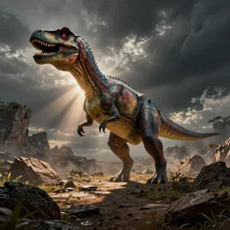 posthistoric cyber beautysaurus lens flare national geoart station