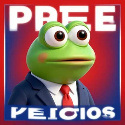 humanlike 3 d pepe the frog as potus in an elections propaganda poster, hyper realistic
