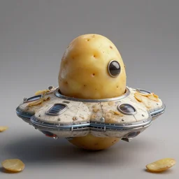 an alien spaceship made out of potatoes
