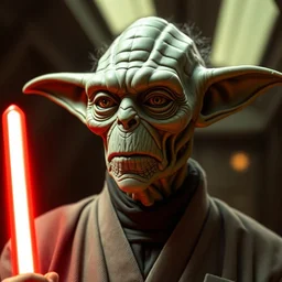 portrait photo of snoke yoda mandalorian general grievous from star wars, cinematic lighting, sharp focus, photo digital colored stipple by edward gorey and kim jung gi