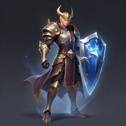 a magic paladin with a floating shield character design from pinterest, full body digital concept art