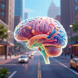 city streets neuron brainbow hd 8 k digital art colourful