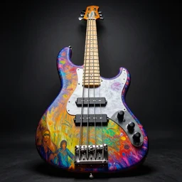 rickenbacker 4 0 0 2 bass guitar 1 9 7 6, colorful, series of dreams, contrast, kim jung gi, greg rutkowski, zabrocki, karlkka, jayison devadas, trending on artstation, 8 k, ultra wide angle, zenith view, pincushion lens effect