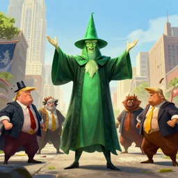 emerald city from the wizard of oz being stormed by trump supporting winkies,