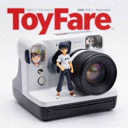 toyfare magazine cover of anime canti figures. studio lighting. 3 5 mm f / 2. 8 macro lens. polaroid - w 7 6 8