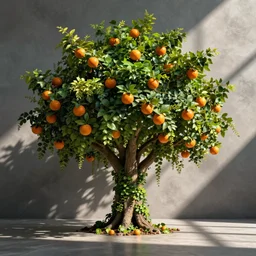 concept artwork realistic old jaffa overgrown floating orange tree by ran morin green ivy contrast shadows artstation