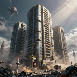 an epic 3 d render of a epic massive cyberpunk military apartment, alien civilization, futuristic, hyper - realist, post apocalypse, nuclear war, daylight, god's ray, interstellar, scifi, blockbuster, cg, vfx, concept art, riot cinematic, bio hazard, soviet, by zdislaw beksinski and fvckrender and visualdon, trending on cgsociety,