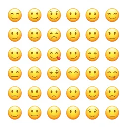 detailed emoji icon set with white background