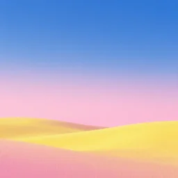 landscape, pink, yellow, blue, hyper realism, stars,