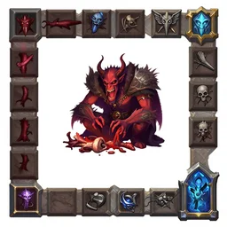 satan eating limbs, wow, d & d, hearthstone, sprite sheet