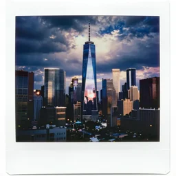 polaroid of new york cityscape in the style of gerhard richter