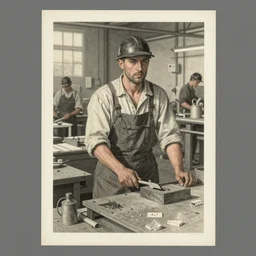 asset sheet, material study ( caricature ) factory worker 1 8 9 0 s ( realistic surreal style artist inspirations mark ryden and hildebrandt ) foreboding