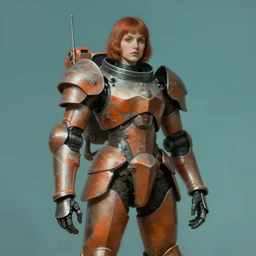 portrait of a mecha cyborg knight astronaut girl, by pascal blance, by caravaggio, teal orange, muted colors, studio light, cinematic light