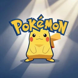 pokemon logo , 2d , vector illustration , gradient , professional , colorful