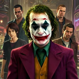 highly detailed portrait joker bruce wayne gta v, stephen bliss, unreal engine, fantasy art by greg rutkowski, loish, rhads, ferdinand knab, makoto shinkai and lois van baarle, ilya kuvshinov, rossdraws, tom bagshaw, global illumination, radiant light, detailed and intricate environment