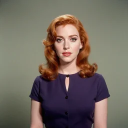 Portrait photo of Christina Hendricks as Joan Holloway, Mad Men, 1965, Kodak Film 400 50mm, studio lighting
