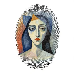 identity calibrated into a fingerprint, abstract art in the style of georgia o keefe and cubism, - n 4