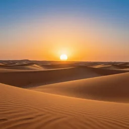 beautiful sunset in the desert, sand dunes, dramatic, vector art