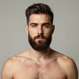 portrait from a gay handsome masculine bearded alien man, trending on artstation