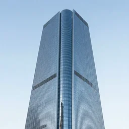 innovative skyscraper design, whole building showing, photorealistic, slick, smooth, modern, futuristic, glassy, reflective streamlined