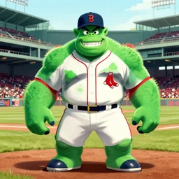 ukiyo - e portrait of the green monster, fenway park, boston red sox