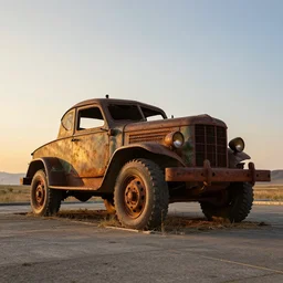 abandoned rusty soviet mig - 2 1 monument in central asia, high quality, award winning photography, golden hour