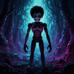 akihito tsukushi high resolution 4 k made in abyss design background of liminal space design body a field of cool colors shading, dark, scary, madness, trauma, unnerving, scott cawthon animatronic five nights at freddy's art in the style of akihito tsukushi