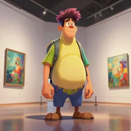 an art museum, best on artstation, colorful sylvain sarrailh concept art, by peter chan, pixar movie