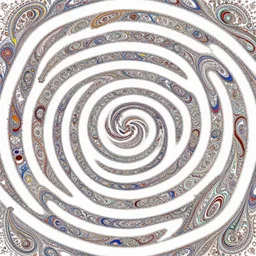 swirling maze fractal haeckel paisley marbled multicolor