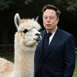 elon musk as alpaca, photo