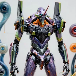 drippy liquid metal combat mecha, gouf evangelion, liquid mechanical exoskeleton wearing swirling hardsurface armour, by spider zero, benoit b. mandelbrot, jeff koons, chihuly, trending on artstation # chihuly # evagelion # chihuly