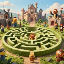 jim henson's labyrinth an impossible maze filled with twisted turns a goblin city and a castle looming in the background by edgar maxence and caravaggio and michael whelan and delacroix style, artistic, intricate painting, cinematic lighting, hyper realistic, extremely detailed, vivid colors, establishing shot, dramatic lighting